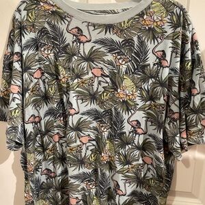 Original Use Flamingo and Palm Leaf Tee